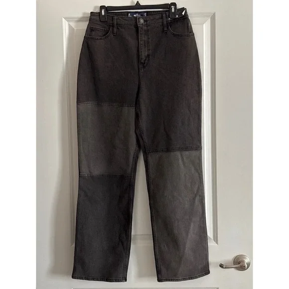 Hollister Ultra High-Rise Black Patchwork Dad Jeans Size 9 - Picture 4 of 9